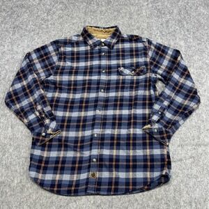 Legendary Whitetails Shirt Mens Large Tall Blue Plaid Flannel Button Front Work